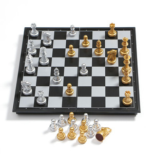 T45534 접이식 자석 체스판 32cm (골드+실버)두뇌게임