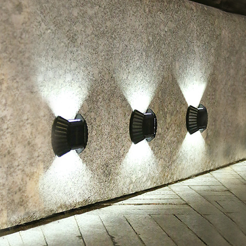 LED 물결 태양광 벽부등 4p세트 야외 외벽 정원등