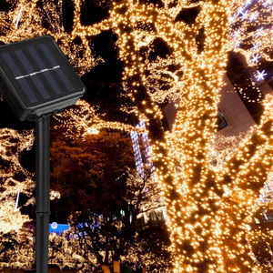 태양광 50구 검정선 LED 웜색 전구 루프탑 야외장식