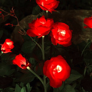 장미 LED 태양광 꽃정원등(레드) 야외조명등